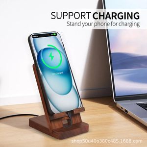 Support de téléphone en bois, support de tablette de bureau, style créatif, compatible avec Ipad - Product Image 4