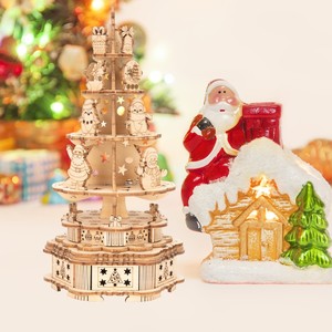 Caja de Música de Madera 3D con Forma de Árbol de Navidad, Rompecabezas Armonioso de Tamaño Personalizado para Regalo de Fiesta Navideña - Product Image 4