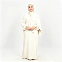 Abaya noire à capuche pour femme, manches chauve-souris, poignets smockés, tenue modeste, vêtement islamique musulman, longueur au sol, couvrante