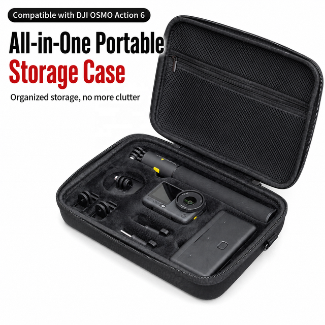 DJI Osmo Action 6 Carrying Case, Portable EVA Hard Shell Storage Bag for Action Camera Accessories, Waterproof Travel Pouch