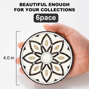 Posavasos de cerámica bohemios JIAYI con base de corcho, posavasos absorbentes para bebidas para cafetería, cocina, manteles y almohadillas de mesa, decoración - Product Image 2