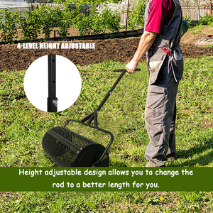JH-Mech Metal Roller Spreader Easy to Assemble Metal Mesh Compost Spreader <strong>for</strong> Lawn and Garden <strong>Topsoil</strong> - Product Image 4
