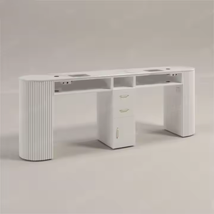 Mesa <span class=keywords><strong>de</strong></span> Manicura <span class=keywords><strong>de</strong></span> Madera Elegante y Lujosa con Aspiradora para Uso Profesional en <span class=keywords><strong>Salón</strong></span> - Product Image 6