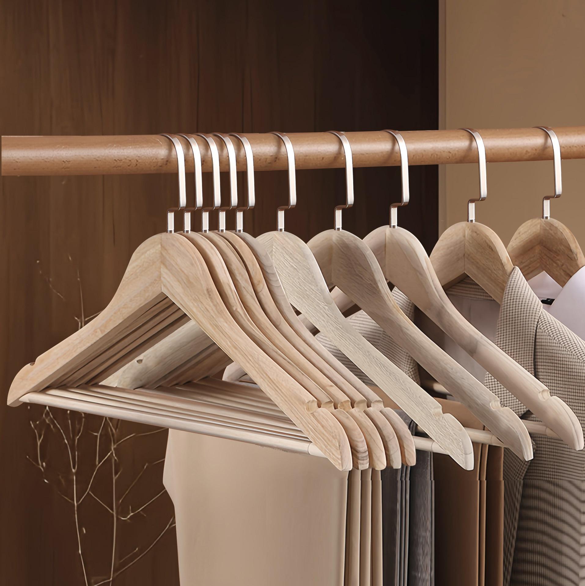 Silver flat hook camphor wood hanger