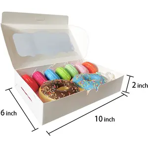 Wholesale Baking Food 1 Dozen Doughnut Paper Box Custom Logo Pastry Cookies Cake Doughnut Packaging Box