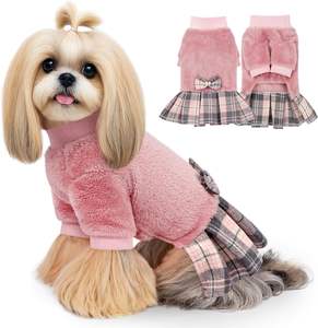 Suéter de Invierno para Mascotas, Color Rosa Marrón, 100% Algodón, Lujoso y Bonito, Disfraz para Perros - Product Image 1