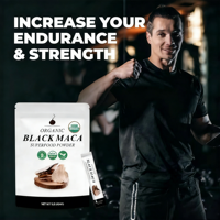 VitaHall Clean Black Maca Superfood Powder, extrait de racine, stimule l'énergie et la puissance des hommes, complément alimentaire premium pour adultes