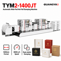 Machine de marquage à chaud à double station de 1400 mm pour l'impression de boîtes en papier, 8000s/h, système Duopress rouleau à rouleau TYM2-1400JT