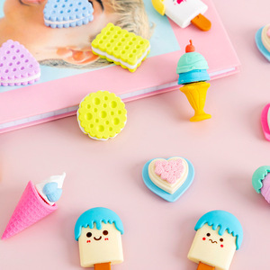 Dễ Thương Kawaii sáng tạo Biscuit hình nón bút chì tẩy học sinh phim hoạt hình kem thực phẩm chủ đề văn phòng phẩm cung cấp gói 4 - Product Image 5