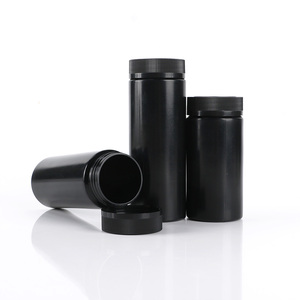 Black HDPE Supplement <b>Bottle</b> 100ml 150ml <b>200ml</b> Plastic Pill Container Wide Mouth Jar with Tear Off Lid Customizable - Product Image 3