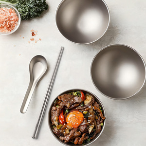 Pure Titanium Chopsticks Round Bottom Antibacterial For Home Business Outdoor Use Gift Tableware - Product Image 1