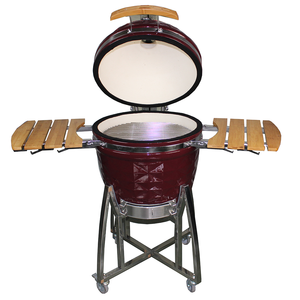 Barbecue Kamado en acier de haute qualité Auplex de 22 pouces, grand barbecue vert avec chariot, barbecue au charbon de bois d'extérieur pour le camping, la <span class=keywords><strong>cuisson</strong></span> et la cuisine - Product Image 5