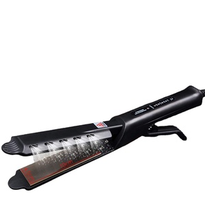Plancha de pelo de vapor con pantalla LCD, plancha de cerámica plana, rizador, plancha de pelo de etiqueta privada - Product Image 1