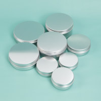 Tarros de Aluminio Plateado de 30ml, 60ml y 100ml, Recargables, con Tapa de Rosca, para Bálsamo Labial, Crema y Aceite Esencial