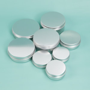 Envases Recargables de Aluminio de 30ml, 60ml y 100ml, Tarro Redondo de Aluminio con Tapa de Rosca para Cosméticos, Bálsamo Labial y Crema - Product Image 1