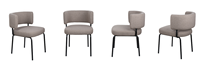Chaise de salle à manger semi-fermée avec accoudoirs en tissu pour restaurant