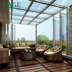 Techo de Cristal Aislante para Terraza, Diseño Moderno Ecológico de Aleación de Aluminio Montado en <span class=keywords><strong>la</strong></span> Pared, Cristal Inclinado, Garantía de 3 Años, Villa EAGLE - Product Image 4