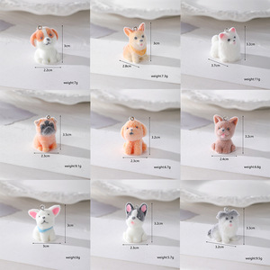 Colgante de resina plástica con diseño de cachorro Pomeranian Corgi, accesorio DIY de peluche lindo para pendientes y llaveros con pegamento epoxi - Product Image 4