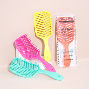 Peigne à cheveux en forme de <span class=keywords><strong>V</strong></span>, creux, style moelleux, manche droit, massage doux, lisse, démêlant, brosse à cheveux, marque Wanmei, couleur personnalisée - Product Image 5