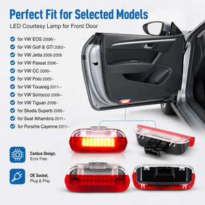 Luz de Cortesía LED para Escalones, Roja y Blanca, para VW Beetle, <span class=keywords><strong>Cabrio</strong></span>, Bora, Jetta MK4, <span class=keywords><strong>Golf</strong></span> Mk3, Mk4, Polo, Sharan, Vento, Touran, Octavia, Alhambra - Product Image 2