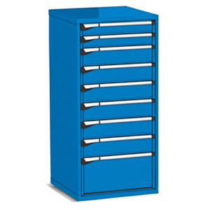 Fami Master Key Comfort <b>Drawer</b> Cabinet 9 <b>Drawers</b> 714x726x1500 Mm Blue Ral5012 <b>Tool</b> Storage - Product Image 2