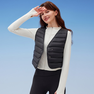 Automne hiver gilet extérieur pour hommes et femmes veste sans manches à fermeture éclair à la mode légère avec col montant pour la course - Product Image 4