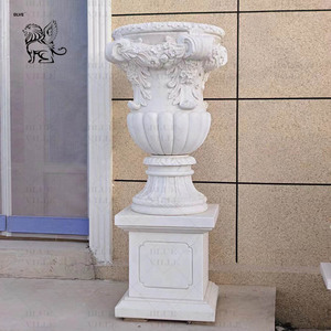 BLVE décoratif extérieur sculpté à la main Style occidental grand Vase classique granit naturel marbre jardin <span class=keywords><strong>pot</strong></span> <span class=keywords><strong>de</strong></span> <span class=keywords><strong>fleurs</strong></span> - Product Image 4