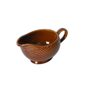 Taza de café de cerámica de 7,5 "con patrón de grano de madera, taza de leche pequeña ecológica con bote de salsa de embudo para uso Personal - Product Image 4