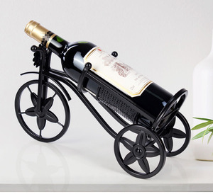 Seni Besi Retro Eropa sepeda roda tiga tunggal pemegang botol anggur merah pabrik bentuk sepeda rak anggur gagang tipe berdiri Eropa - Product Image 5