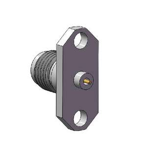 מחבר SMK 2.92 מ\\\"מ נקבה, 2 חורים, חיבור אוגן, גלי מילימטר, מצופה זהב, פליז, 50 יחידות - Product Image 4