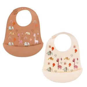 Hot Sale Eco-Friendly Non-Toxic Silicone Bib Latest Durable Homeuse Waterproof Silicone Baby Bib