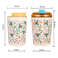 Mug de bureau isotherme 12 oz, tasse à café en acier inoxydable anti-fuite avec couvercles à pression pour boissons chaudes et froides longue durée