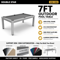 Table de billard d'extérieur 7FT avec protection solaire, résistance à l'eau, panneau en aluminium-plastique/dalle de pierre personnalisable – Modèle populaire