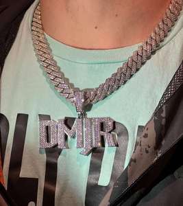 Produit de haute qualité en gros Vvs Moissanite pendentif initial glacé Baguette diamant lettre Logo numéro pendentif - Product Image 2