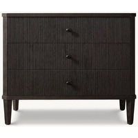 Commode en bois à 3 tiroirs cannelée, style Wabi Sabi, table de chevet de chambre à coucher française, coffre de rangement en chêne à texture de roseau vertical