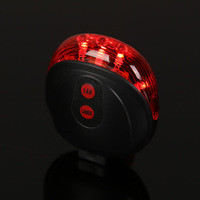Portable Vélo Vélo Sécurité Avertissement Lumière Étanche Vélo Arrière Feu Arrière Avec 5 LED et 2 Lasers 3 Modes Alimenté Par Batterie