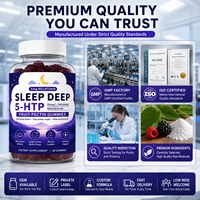 Gummies de Sommeil OEM Marque Privée à la Mélatonine 6mg, 5-HTP, L-Théanine et Magnésium, 60 unités, Pectine de Fruits, Soutien Nuit Profonde et Réparatrice