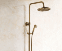Ensemble de douche mural pour salle de bain, pluie à double poignée, mitigeur de baignoire avec pulvérisateur à main, laiton Antique, Offre Spéciale