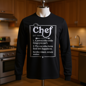 Camiseta de manga larga con definición de chef, regalo para cocineros con refrases de cocina - Product Image 3