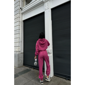 Ensemble de survêtement en nylon coupe-vent fuchsia respirant imprimé streetwear hiver jogging grande taille à capuche logo maternité Air - Product Image 1