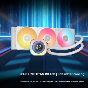 Refroidisseur de processeur Icue <span class=keywords><strong>Link</strong></span> Titan 360 Rx Lcd intégré à refroidissement liquide 360° avec ventilateur à lévitation magnétique et effets d'éclairage intelligents - Product Image 1