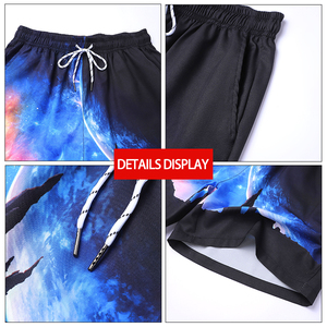 Shorts <span class=keywords><strong>de</strong></span> <span class=keywords><strong>bain</strong></span> pour hommes à taille mi-haute, imprimé <span class=keywords><strong>ciel</strong></span> étoilé galaxie, tissés, séchage rapide, légers, avec poches, vente en gros, logo personnalisé - Product Image 5