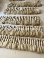 Lots de poils de yak non traités 2026, 100 % poils de queue de yak, couleur blanche naturelle, 20''-22''