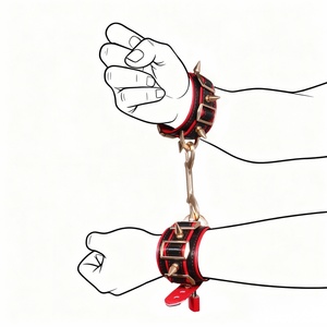 Set BDSM: Esposas para Manos + Esposas para Tobillos + Collar de Cuero Suave, Juguete Erótico de Cuero para Parejas, Apto para Juegos de Rol - Product Image 2