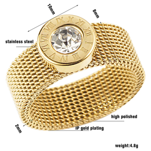 Orologio Impermeabile in Acciaio Inossidabile Placcato Oro 18K con Numeri Romani e Cristalli, Cinturino a Maglia per Uomo e Donna - Product Image 6