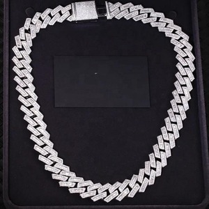 Collar de Cadena Cubana con Diamantes de Moissanita de Lujo y Calidad de Exportación para Hombres y Mujeres, Joyería Hip Hop Disponible a un Precio Razonable - Product Image 2