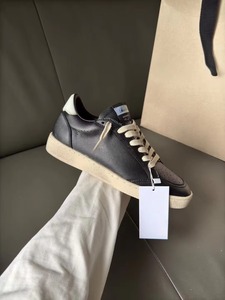Chaussures Golden Star pour hommes et femmes, style rétro vieilli, avec embout en cuir et semelle plate rehaussante - Product Image 4