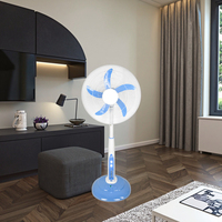 Ventilateur sur pied rechargeable à batterie DC haute puissance 16-18 pouces avec lumière LED