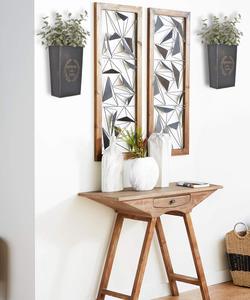 Lot de 2 jardinières murales carrées en métal rustique, durables et écologiques, avec revêtement poudré, pour décoration de jardin et de maison - Product Image 3
