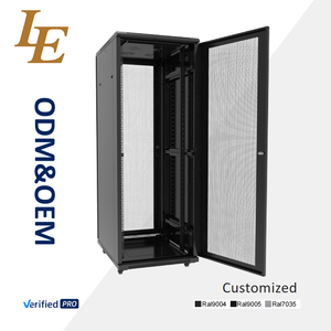 Gabinete de suelo de 19 pulgadas con puerta de malla y bandeja para ventilador, de acero SPCC, 600, 800, 1000 mm, 32U, 37U, 42U, en stock - Product Image 1